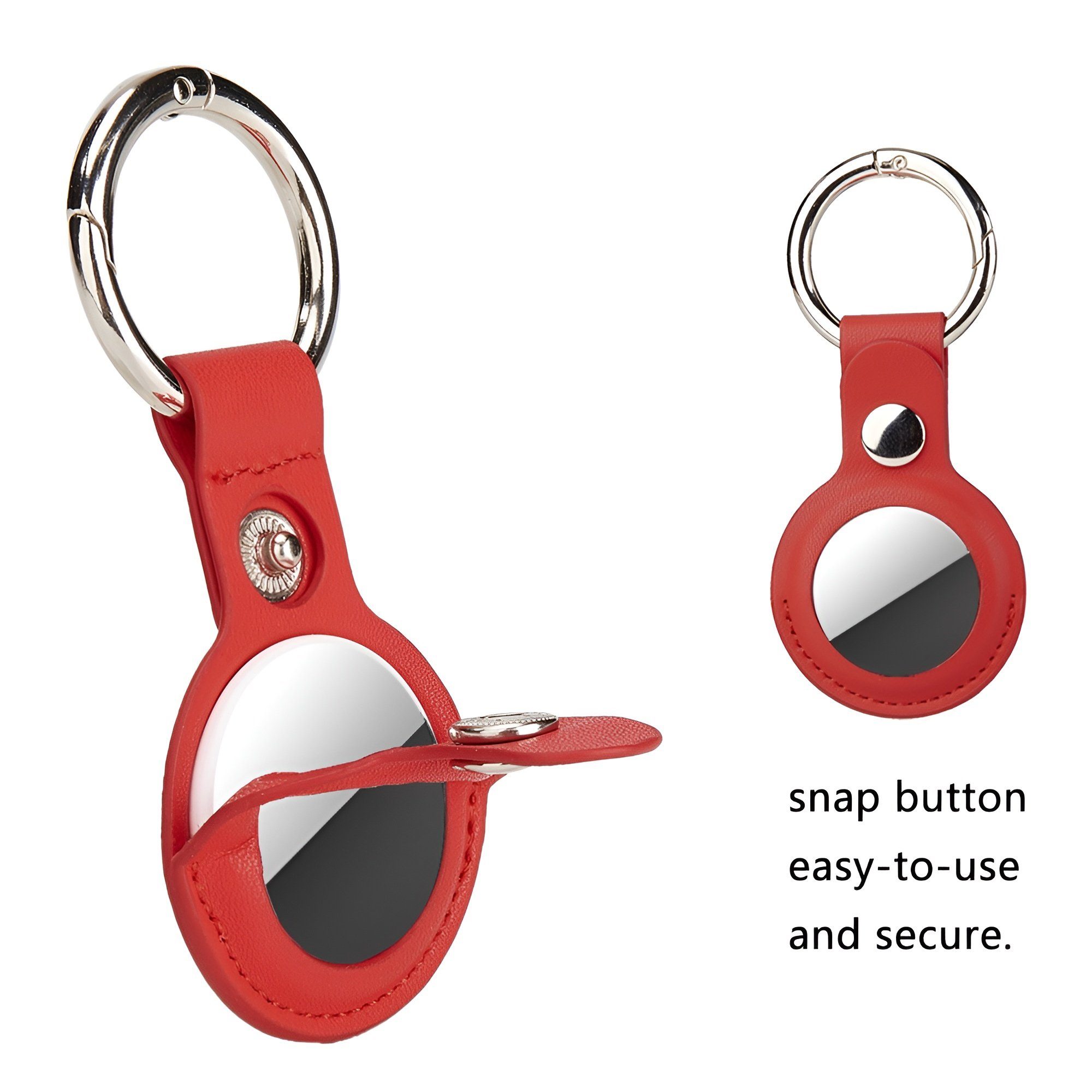 Bingo Schlüsselanhänger Set Schlüsselanhänger Airtag Anhänger Hülle für Apple Air Tags Leder Braun (Eleganz Aufhängung Taschen Haustierhalsband Clip-Verschluss Hochwertig Tracker Geschenkset, 2-tlg., Stahlkarabiner mit Lederhülle), Vielseitige Aufhän