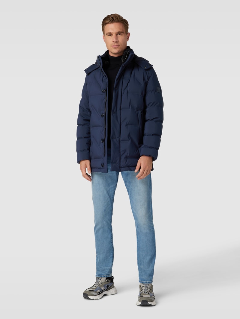 Steppjacke mit abtrennbarer Kapuze in marineblau