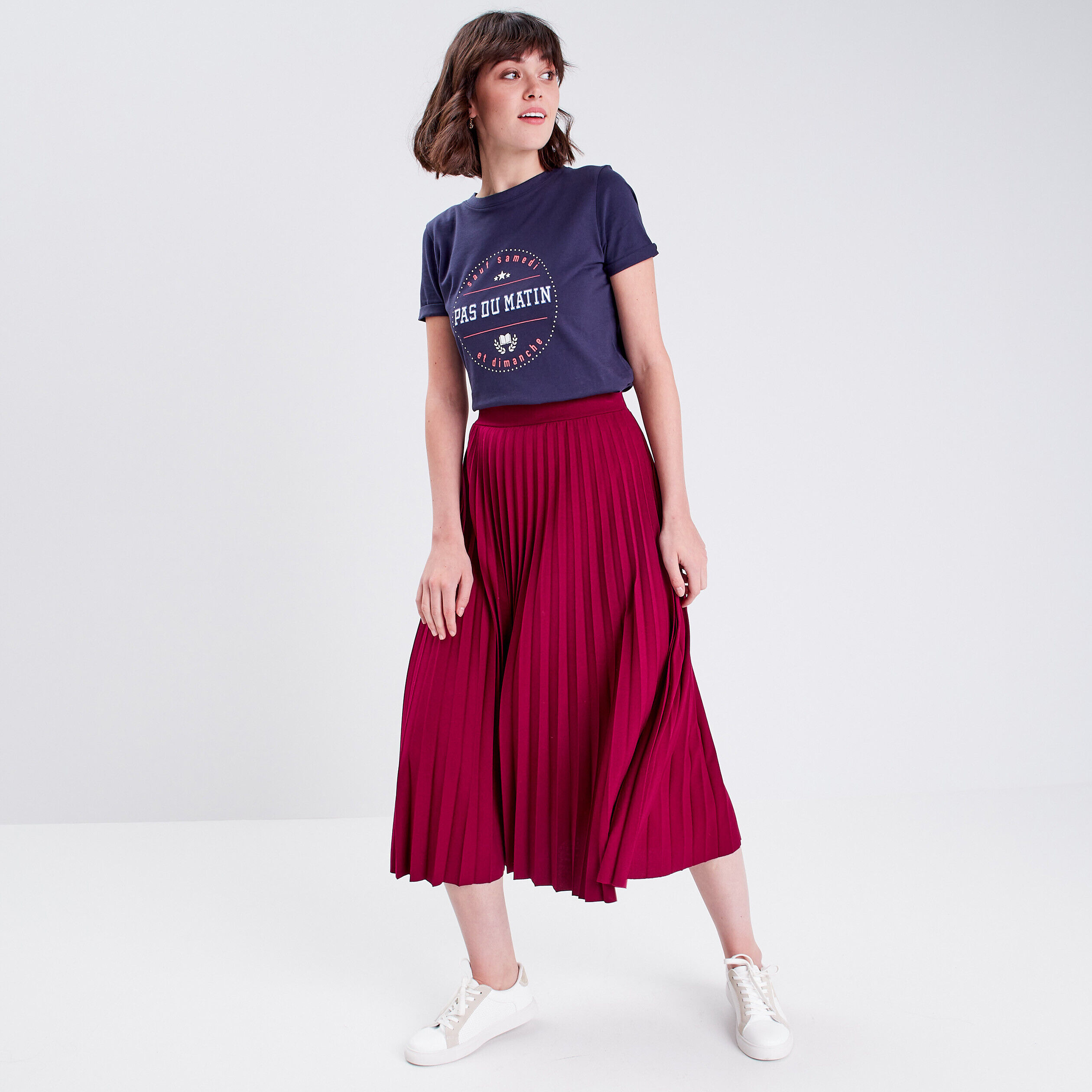 T-shirt manches courtes bleu marine femme | Cache Cache