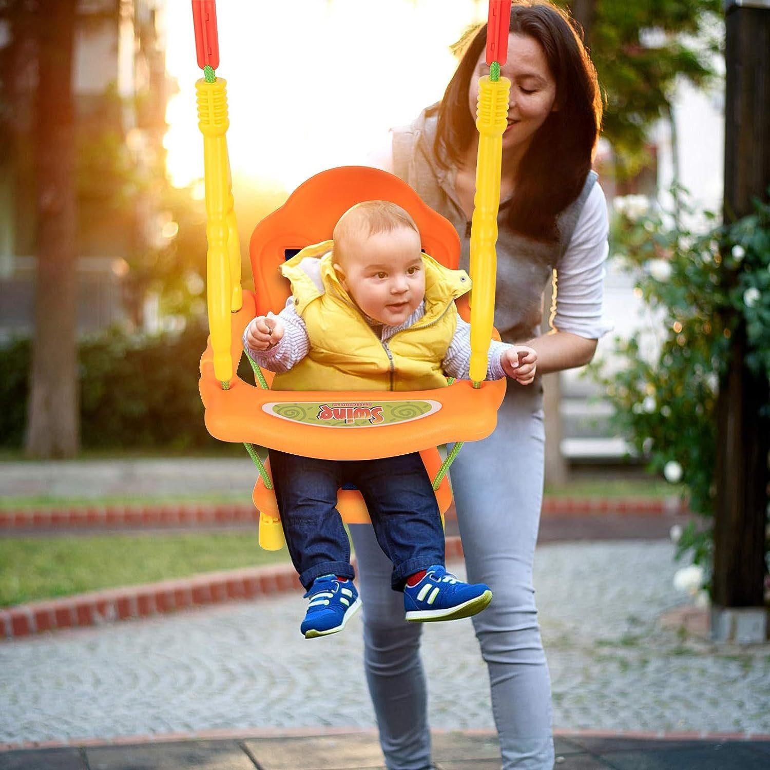 KOMFOTTEU Babyschaukel Kinderschaukel, ab 1 Jahre alt