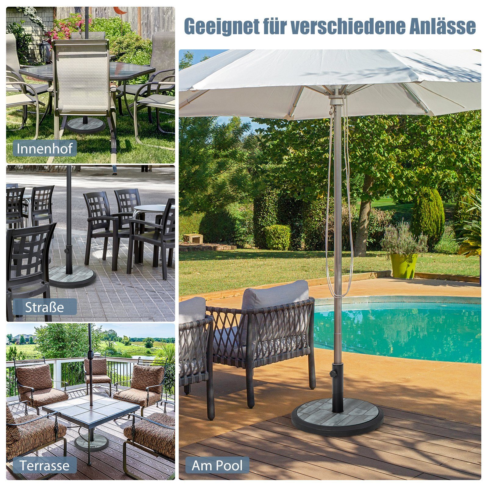 COSTWAY Kunststoffschirmständer Sonnenschirmständer
