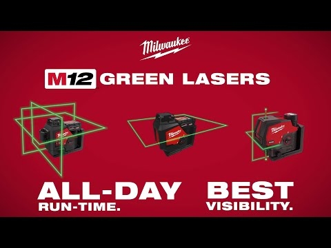 Milwaukee 4933479203 M12 CLL4P-301C Kreuzlinienlaser/Lotlaser grün 12V 3,0Ah Li-Ion