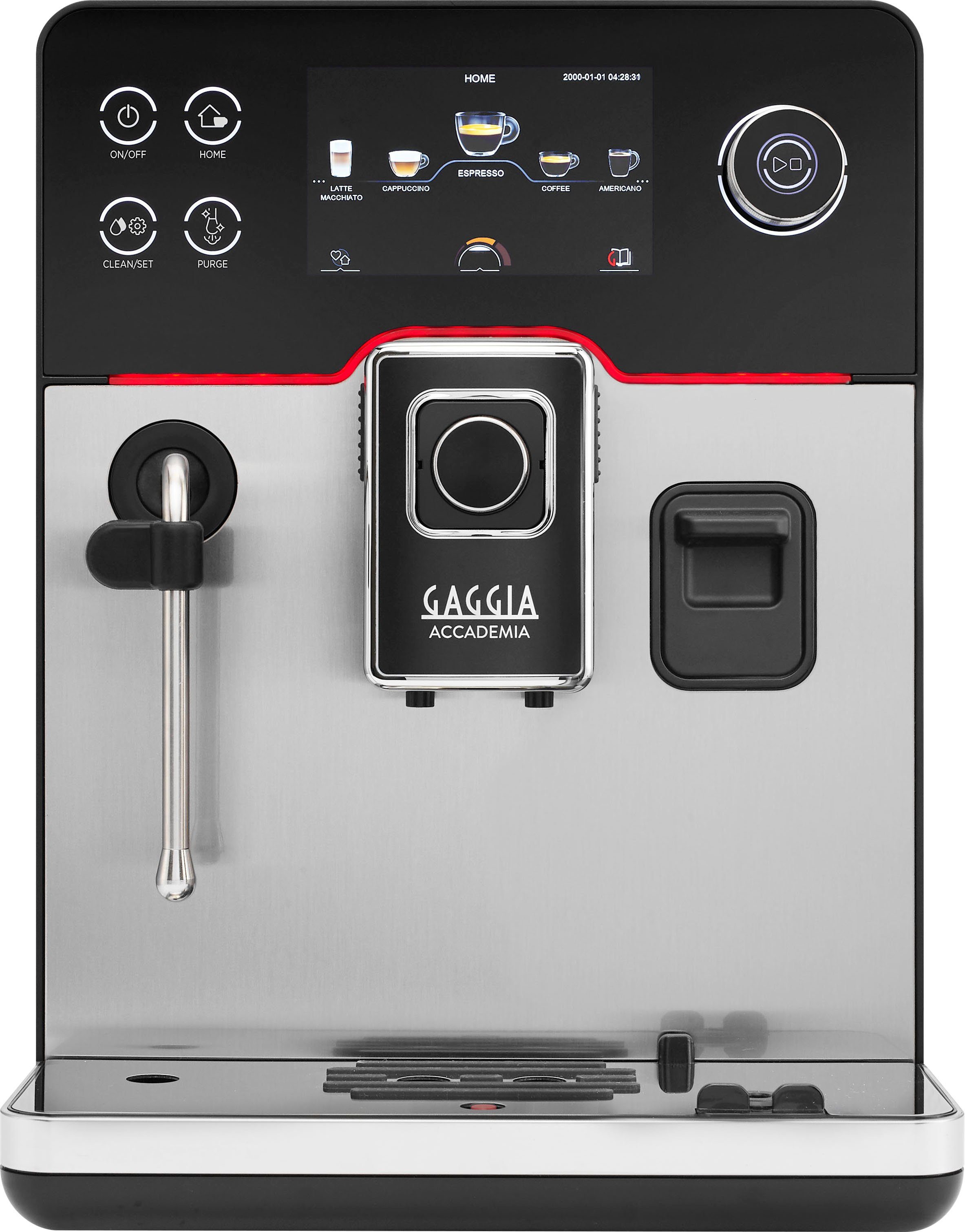 Gaggia Kaffeevollautomat Accademia Stainless Steel, vom Erfinder des Espresso - Barista@Home dank Espresso-Plus-System