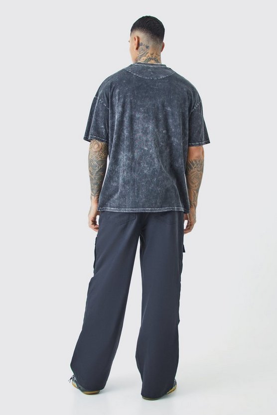 Tall Twill Cargo-Hose mit weitem Bein
