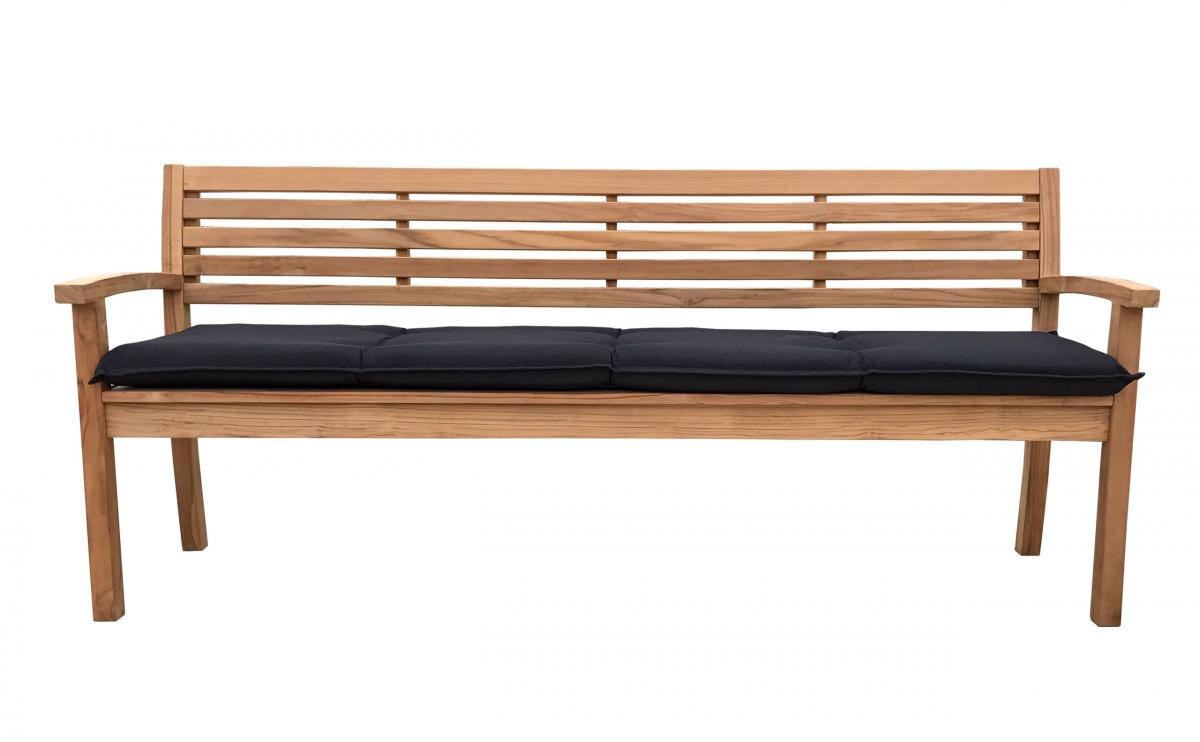 Grasekamp Kissen Gartenbank 191x46x8cm Anthrazit Gartenmöbel Bank Auflagen