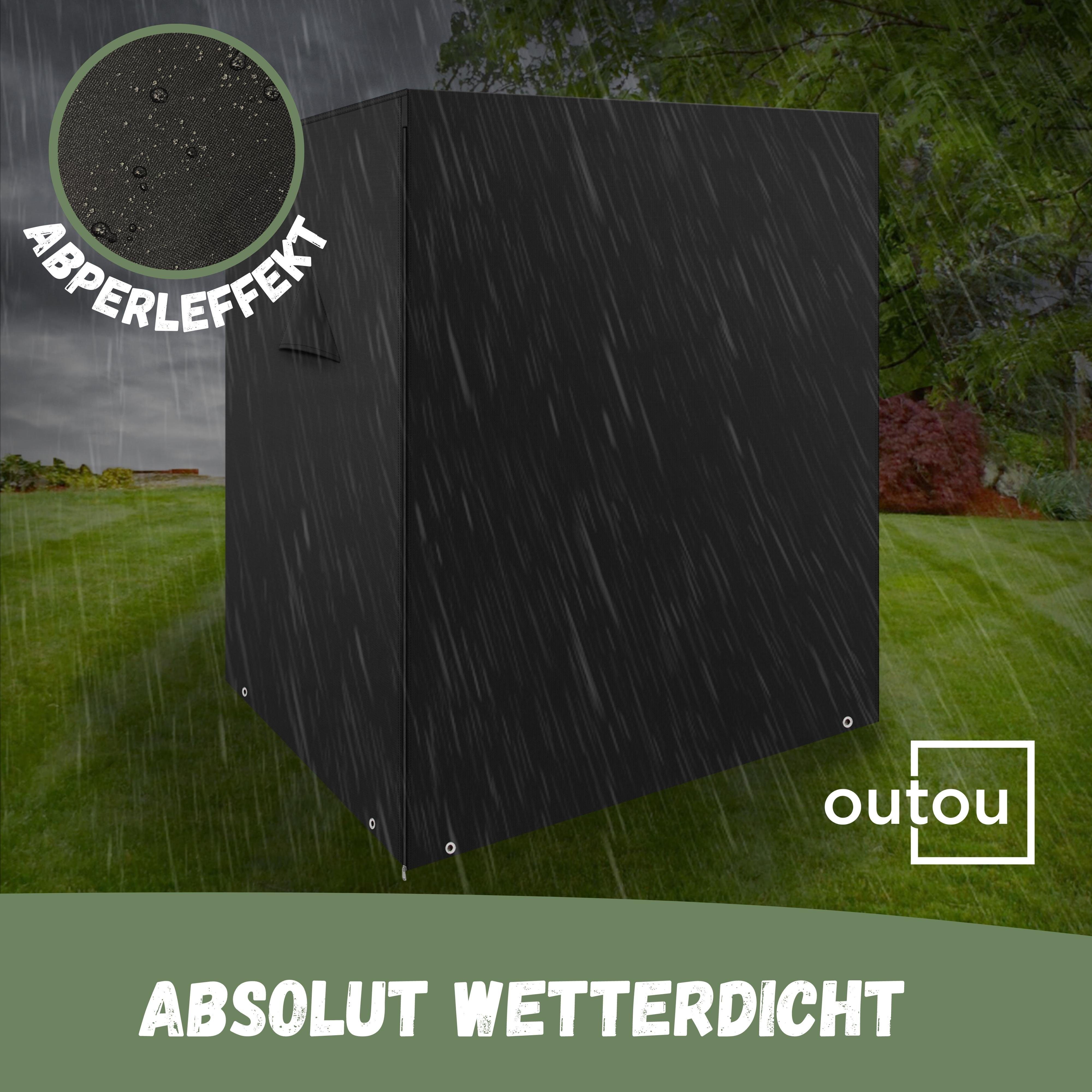 riijk Strandkorb-Schutzhülle Strandkorbhülle winterfest 600D Oxford Gewebe wasserdicht UV beständig, 135 cm breit, Gartenmöbel Abdeckung