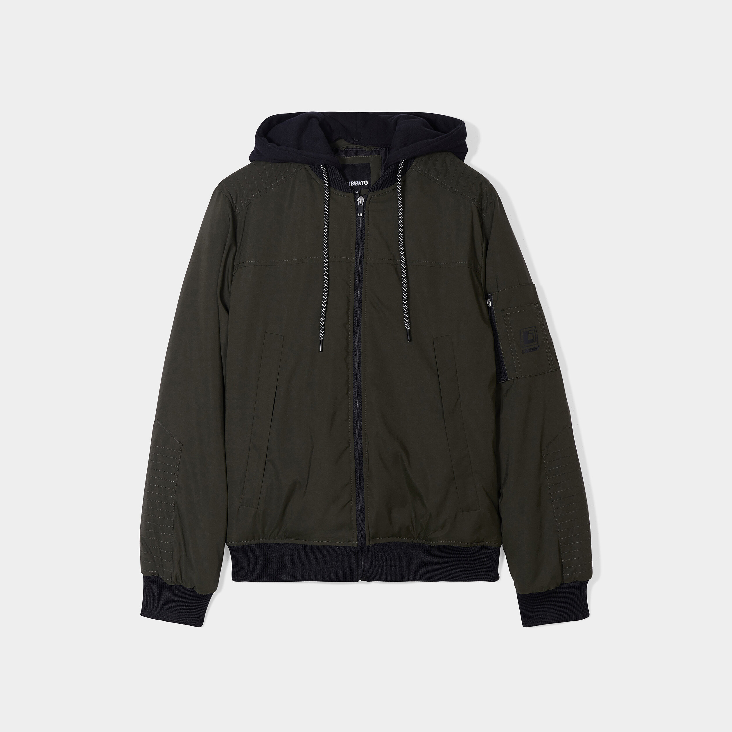Veste bomber droite à capuche amovible vert kaki garçon | La Halle