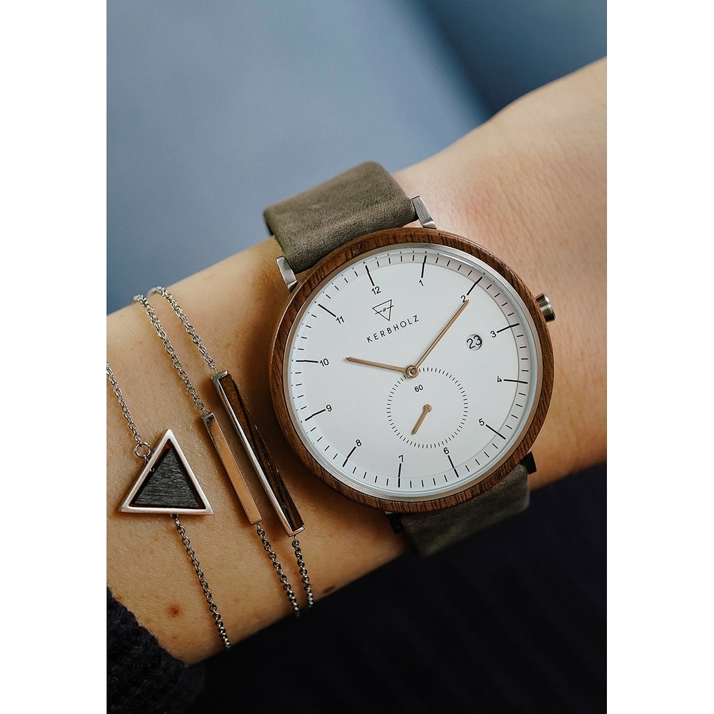 KERBHOLZ Montre pour hommes Bois, Acier inoxydable Montre