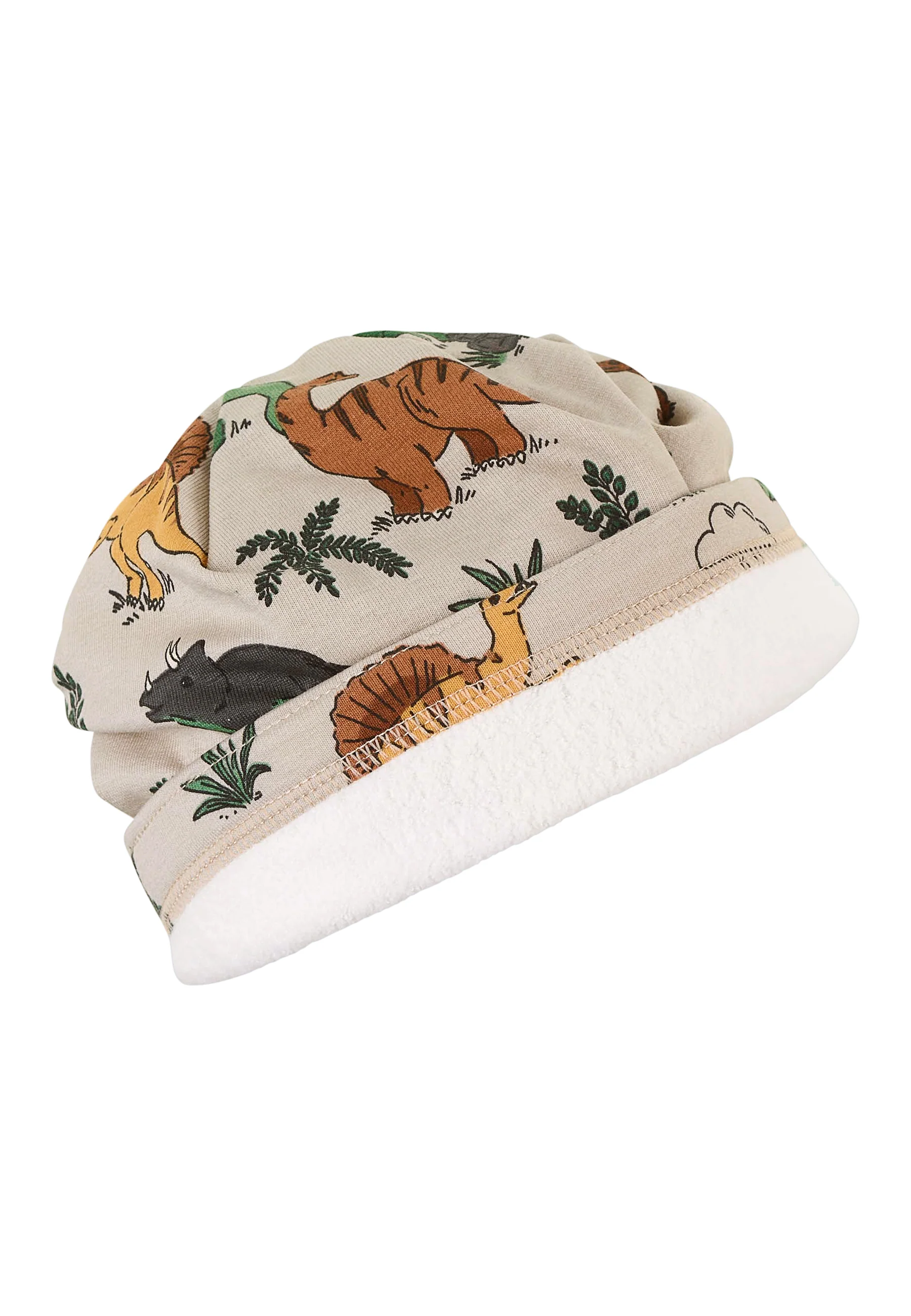 Slouch-Beanie aus Sweat mit Druck Dinos