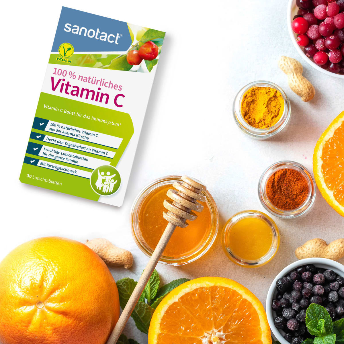 natürliches Vitamin C Lutschtabletten 30 St., 51 g