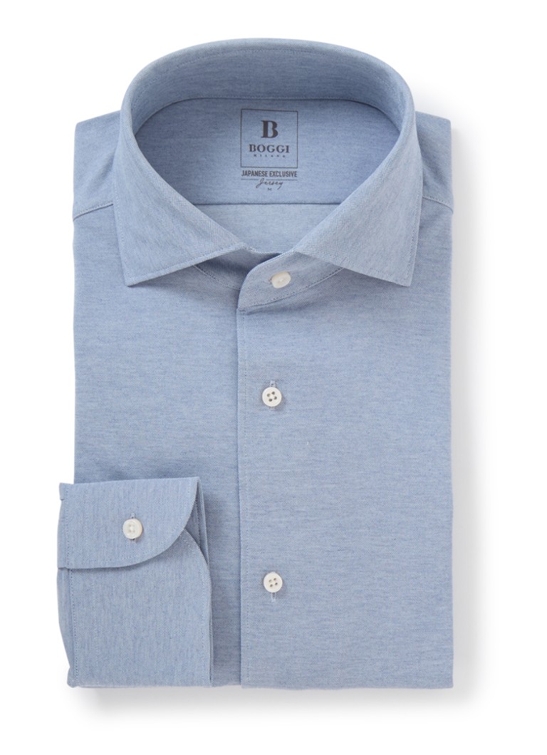 Boggi Milano Regular fit -jerseypaita, jossa aukko kauluksessa