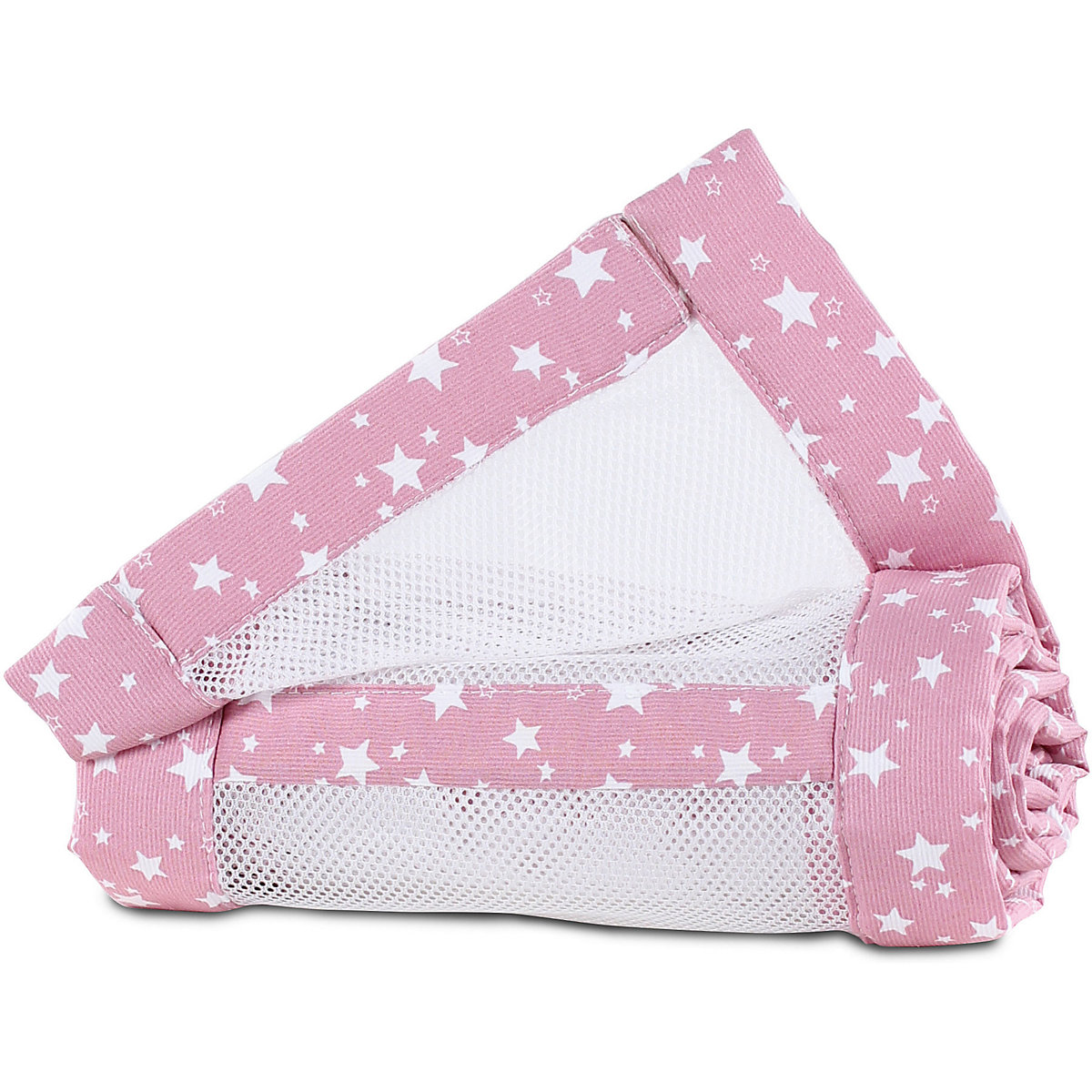 babybay Nestchen Mesh-Piqué passend für Modell Original, beere Sterne weiß - 150 cm