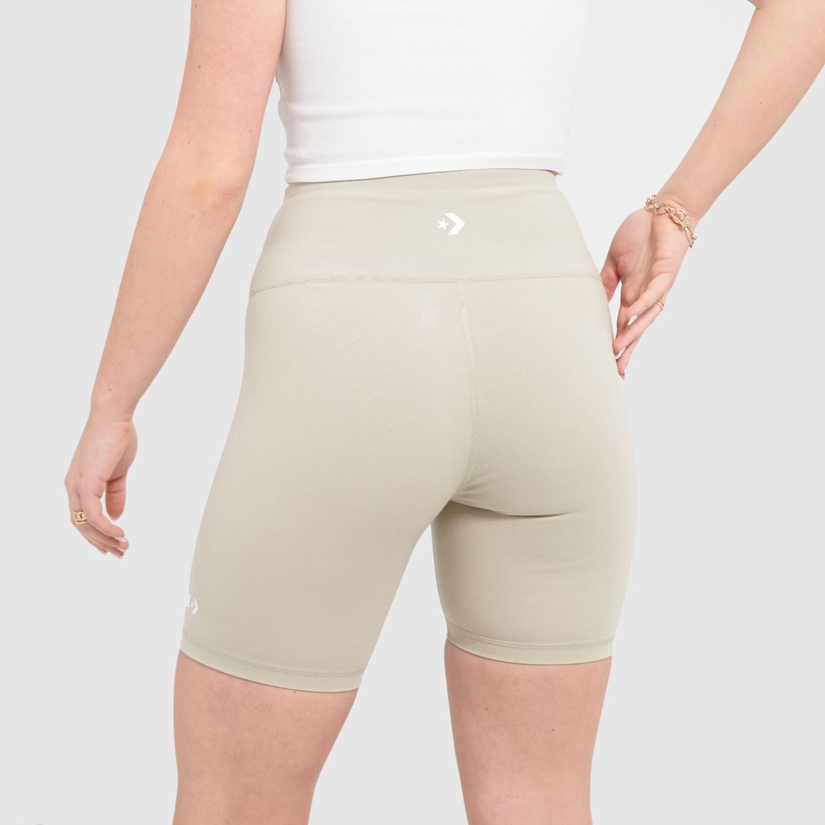 Converse – Stenfärgade cykelshorts med ordmärke