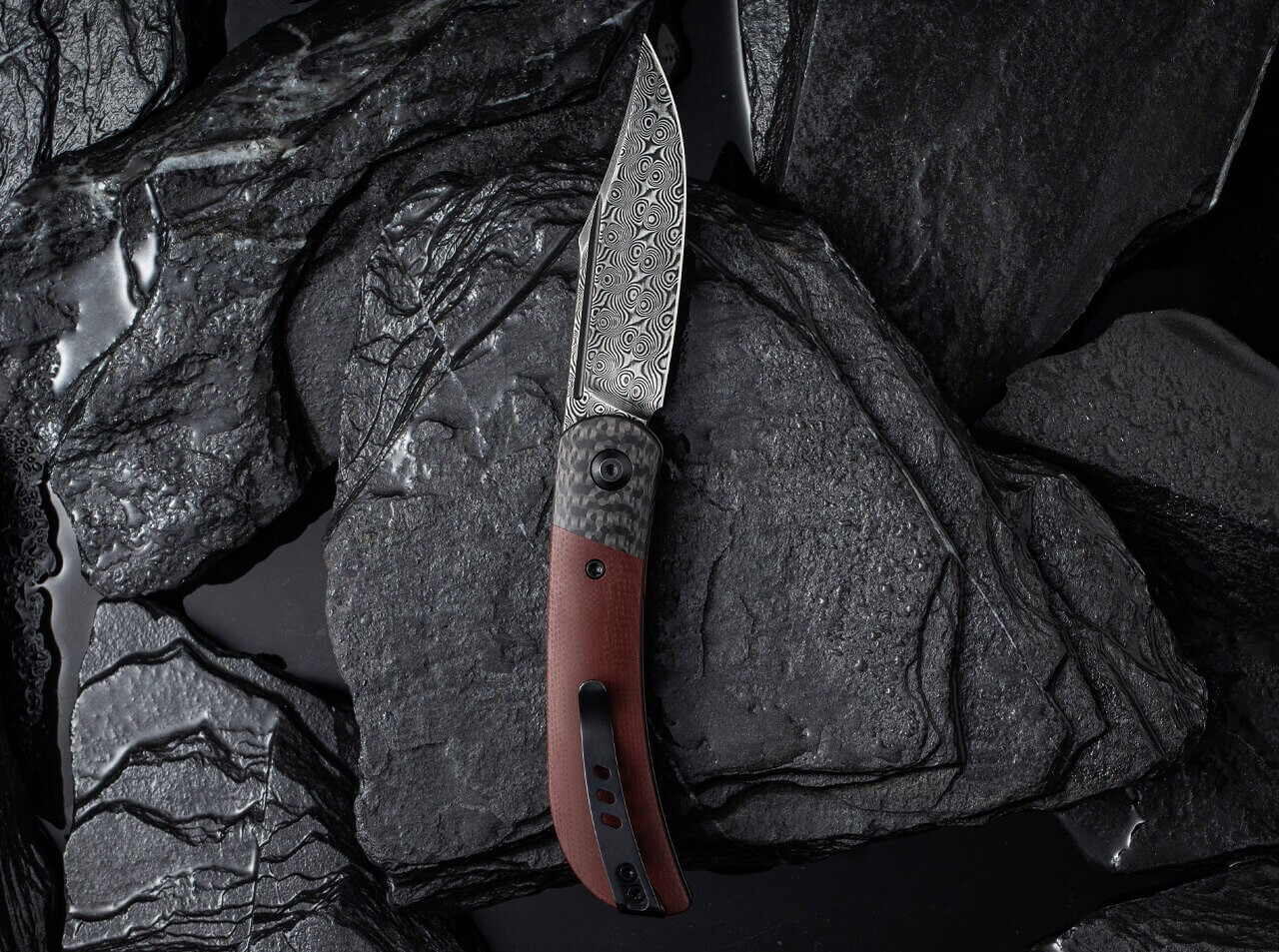 Appalachian Drifter II Damascus G10 Burgundy