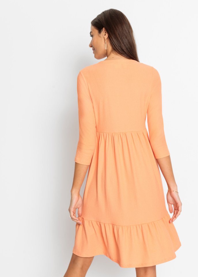 Crepe-Jerseykleid mit Volants