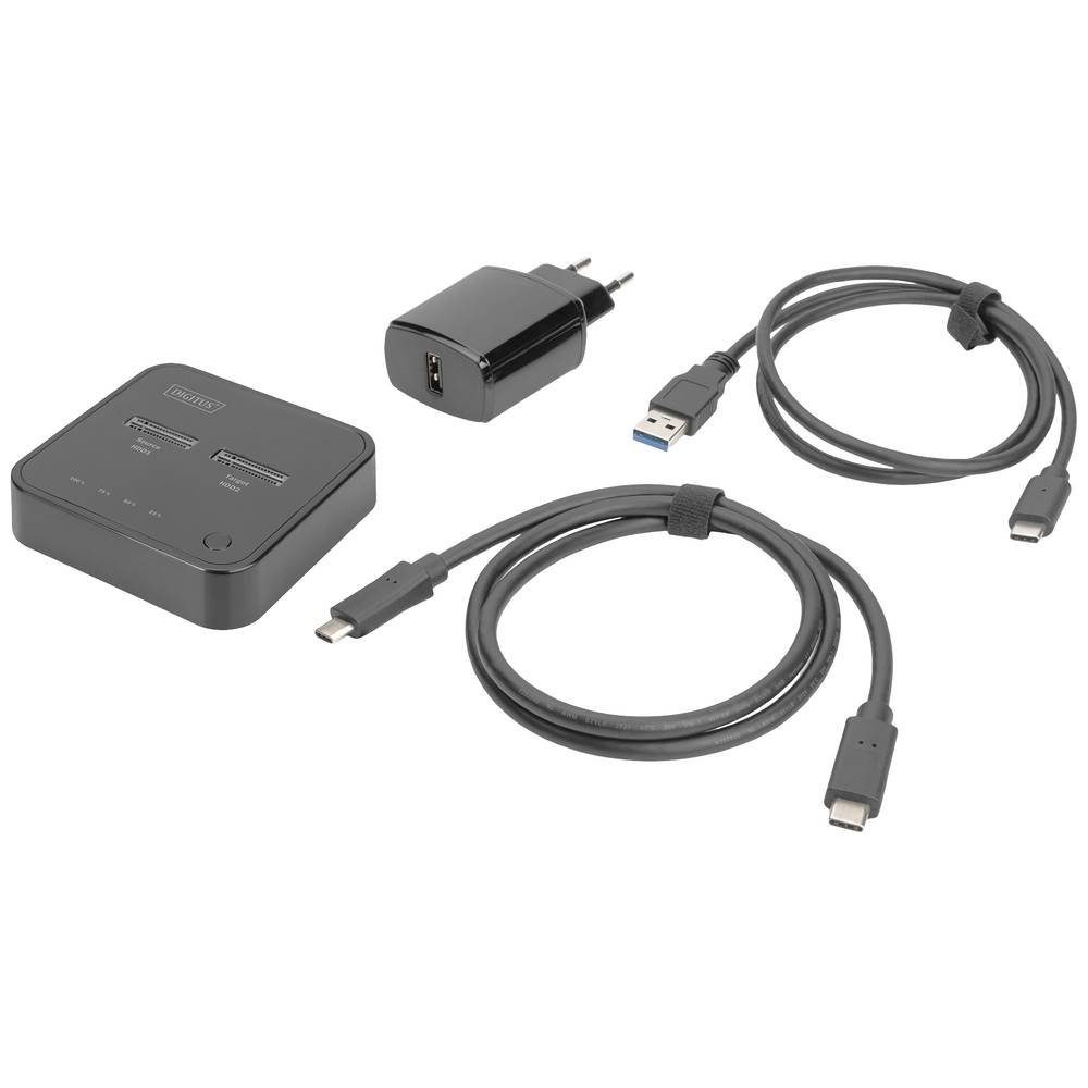 Digitus Festplatten-Dockingstation Dual M.2 NVMe SSD Docking Station mit, mit Clone-Funktion