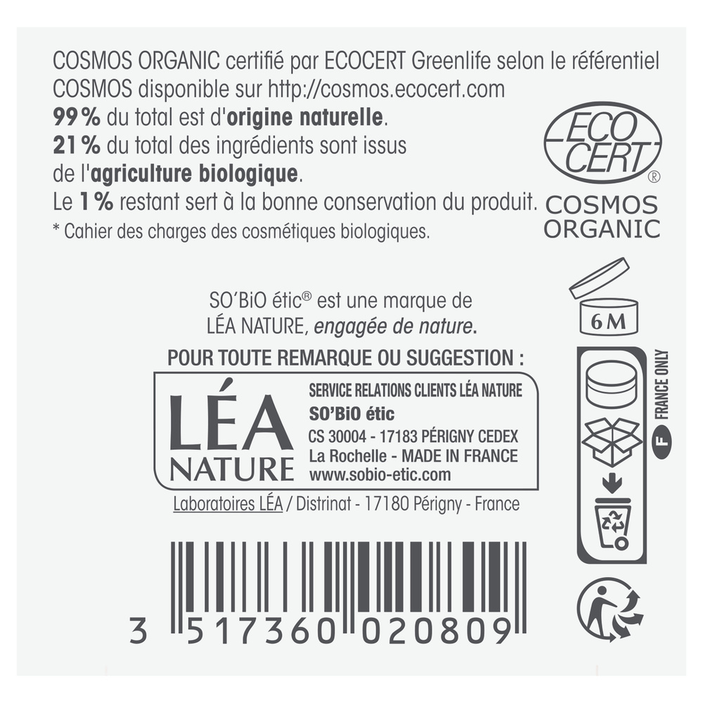 LÉA NATURE SO BiO étic Soin léger Anti-Âge nuit, Précieux Argan Crème visage