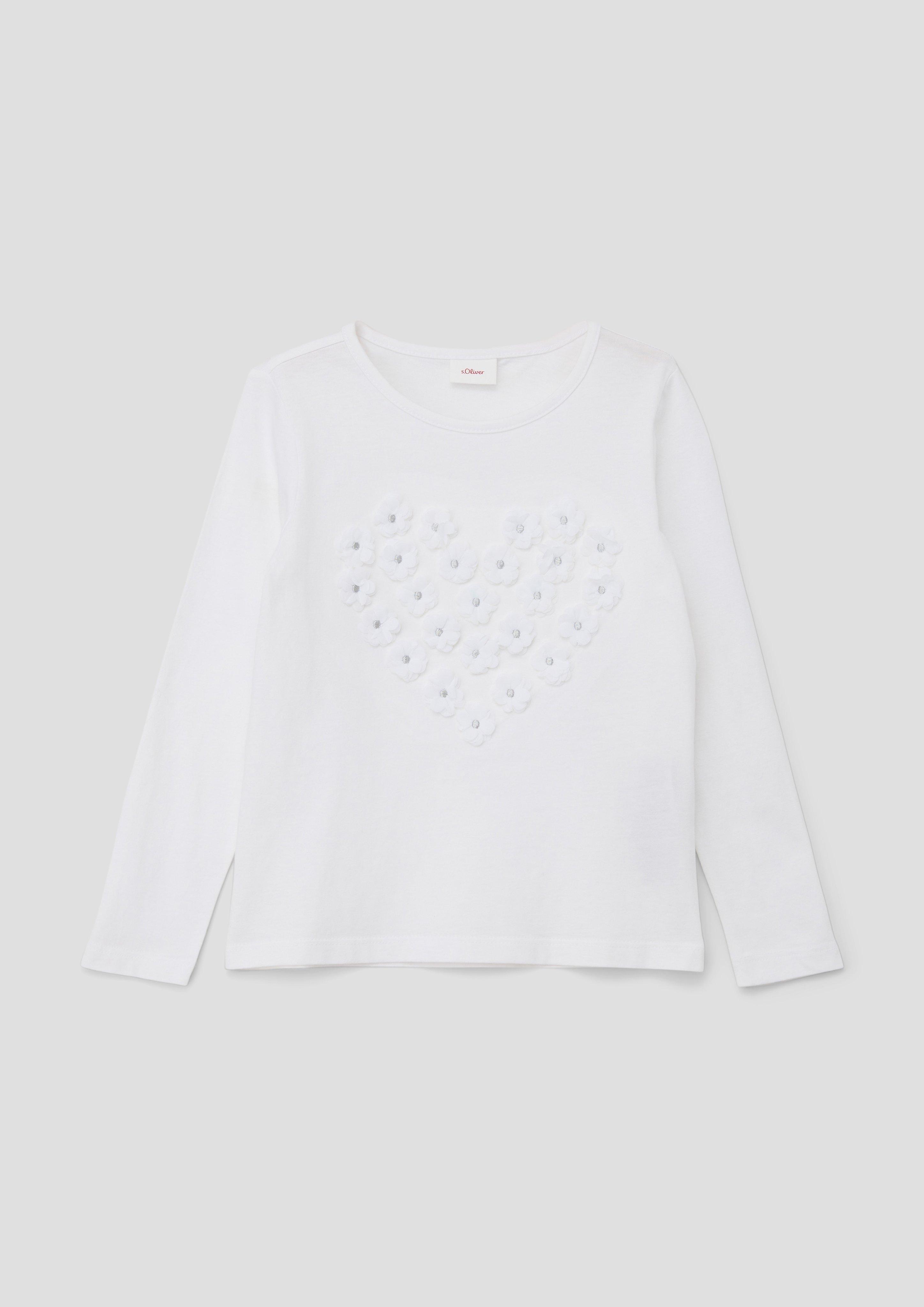 Longsleeve mit Blümchen-Applikation   2140029-0100