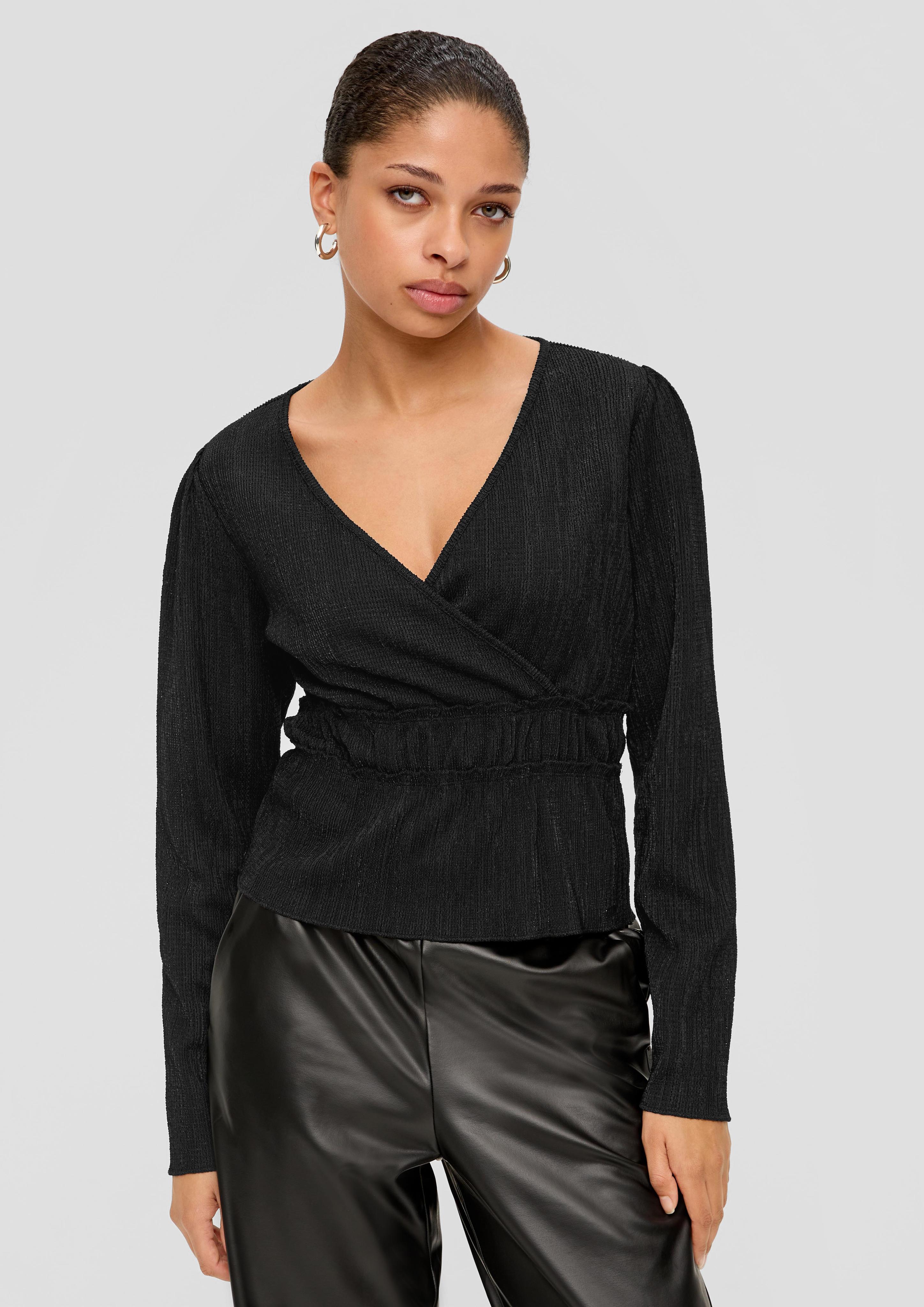 Taillierte Bluse mit Criss-Cross-Ausschnitt  2138326-9999