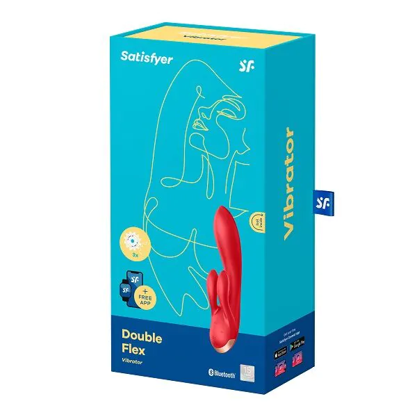 Satisfyer Masażer Double Flex Connect App Rød