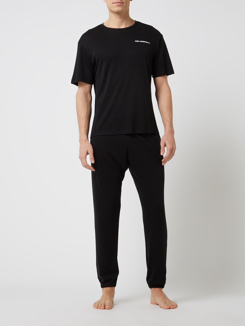 Pyjama aus Lyocellmischung in schwarz