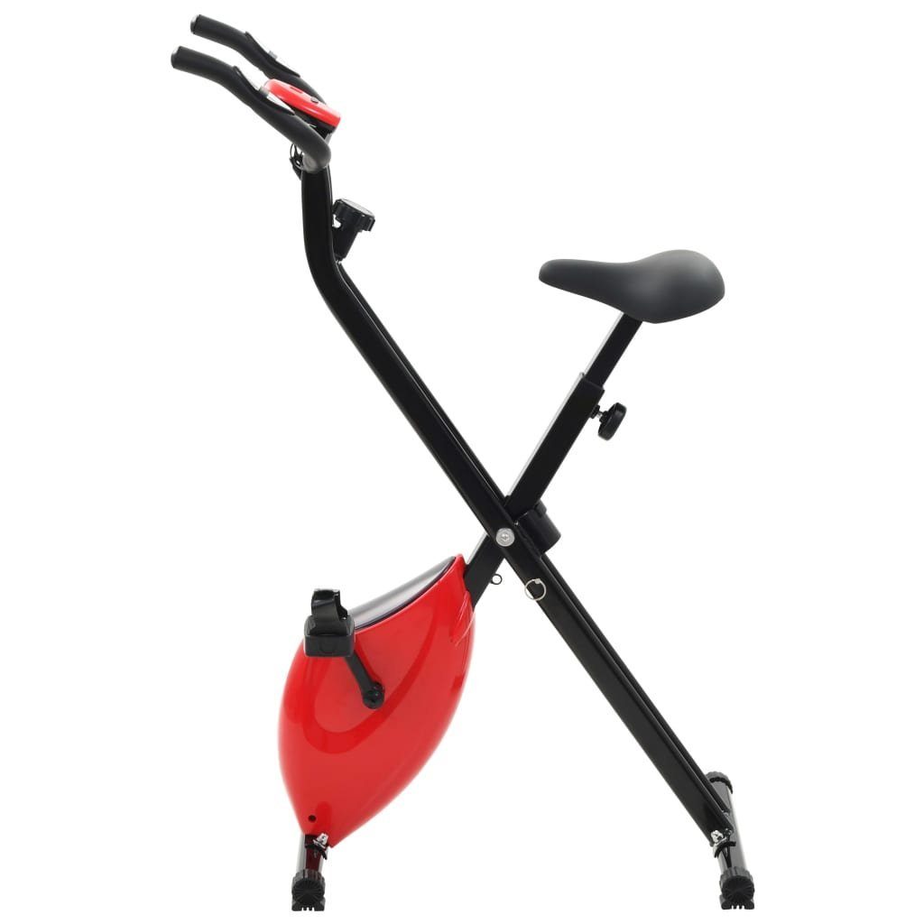 vidaXL Heimtrainer Magnetischer Heimtrainer X-Bike mit Pulsmessung Schwarz Rot