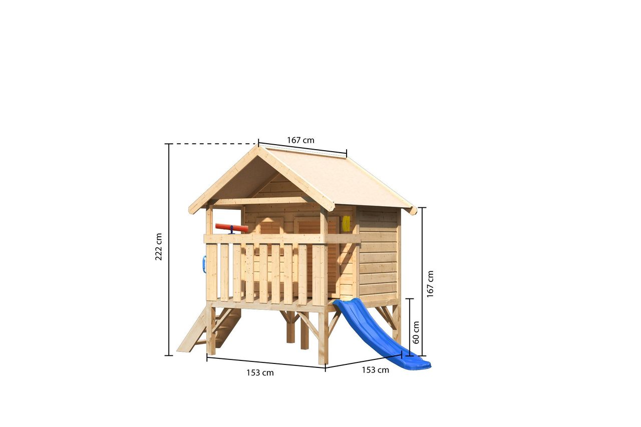 AKUBI Karibu Mini Stelzenhaus Franky blau