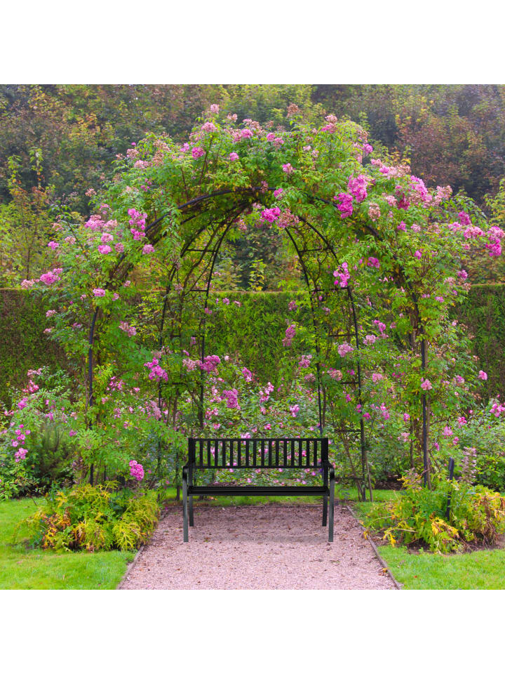 relaxdays Gartenbank in Schwarz - (B)127,5 x (H)82 x (T)59,5 cm günstig kaufen onesize