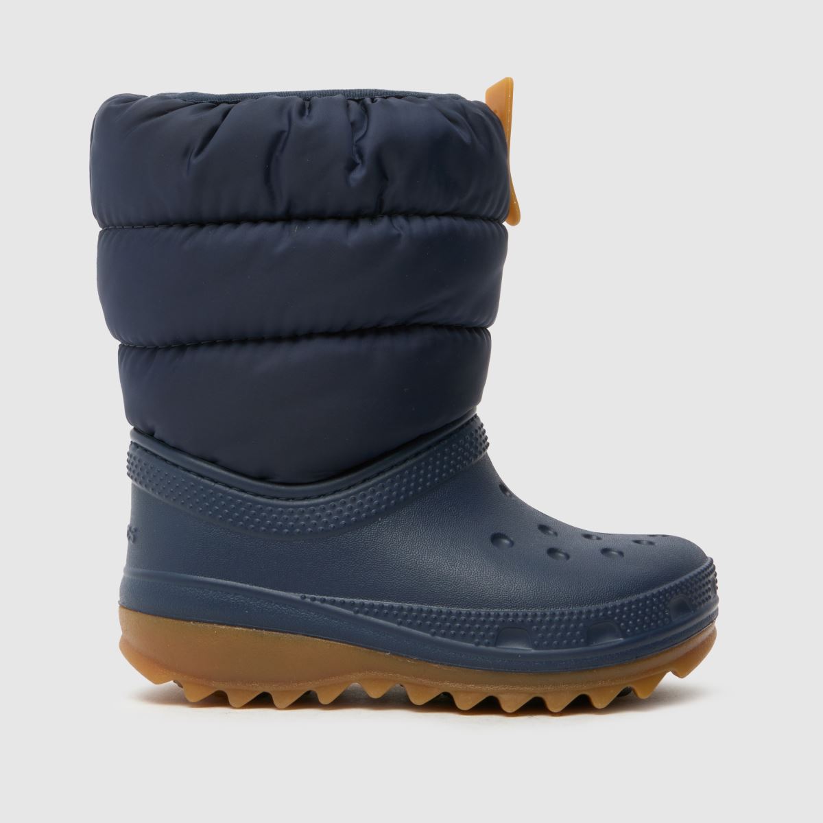 Crocs marinblå multi classic neo puff pojkar småbarnsstövlar