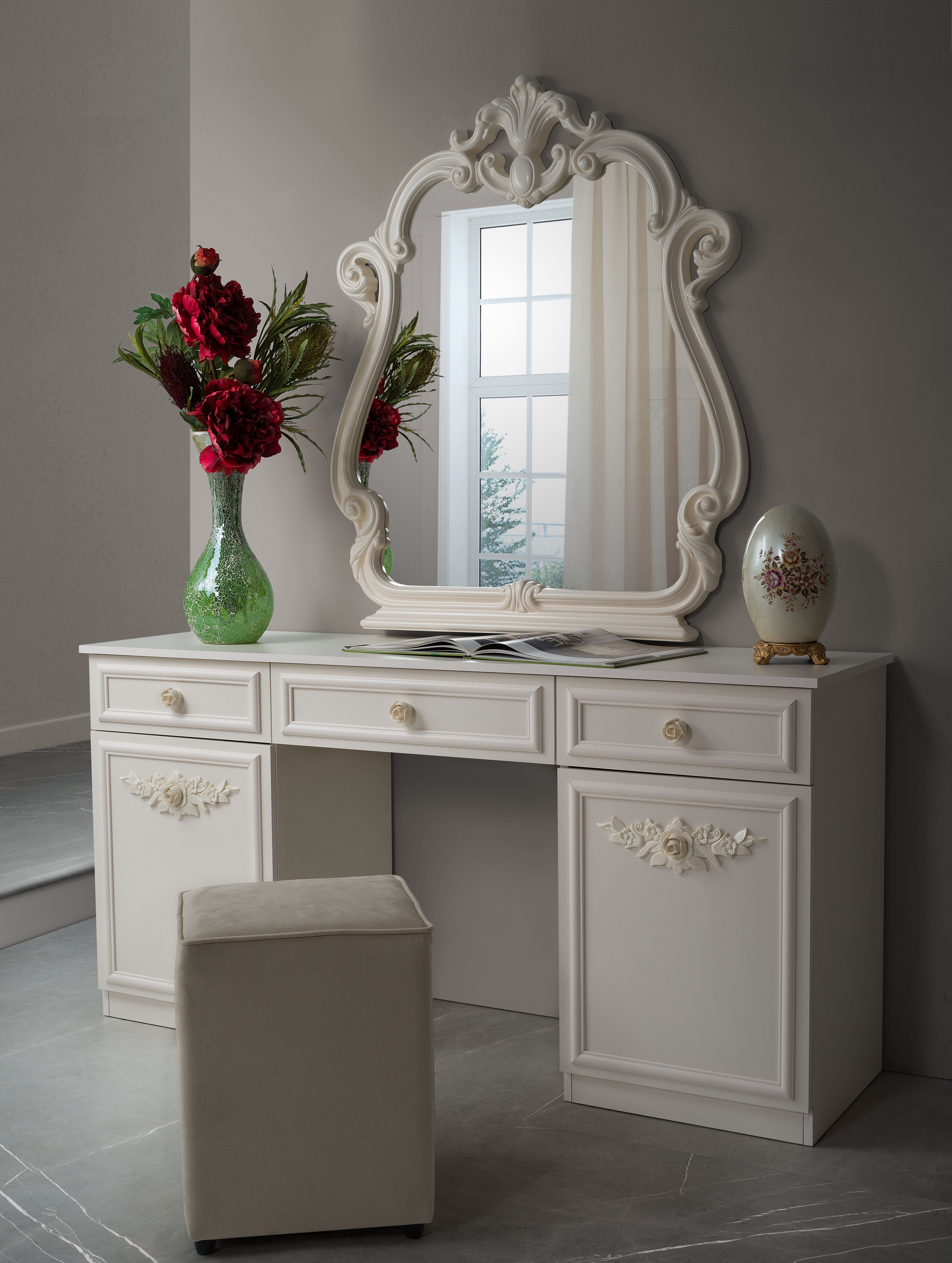 Interdesign24 Schlafzimmer-Set Noana, im klassischen Barock Stil Beige Farben 7-Teilig