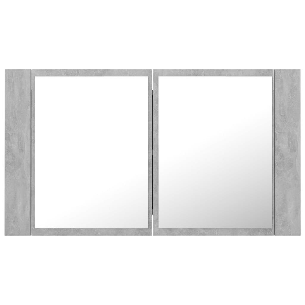 vidaXL Badezimmerspiegelschrank LED-Bad-Spiegelschrank Betongrau 80x12x45 cm Acryl (1-St)