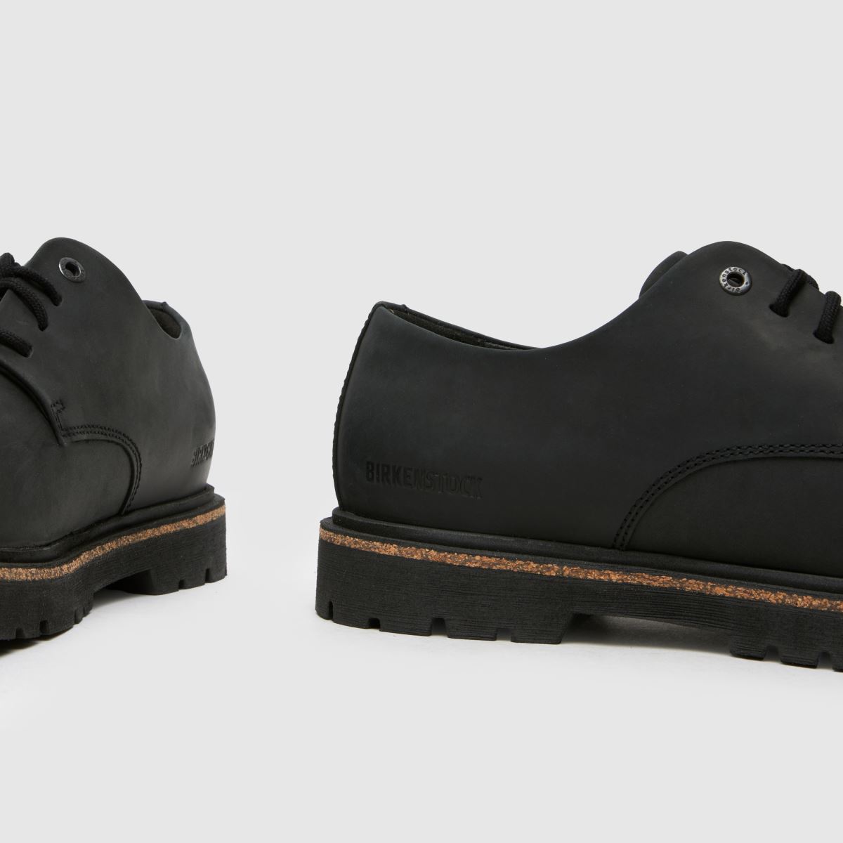 BIRKENSTOCK visoki leseni čevlji v črni barvi