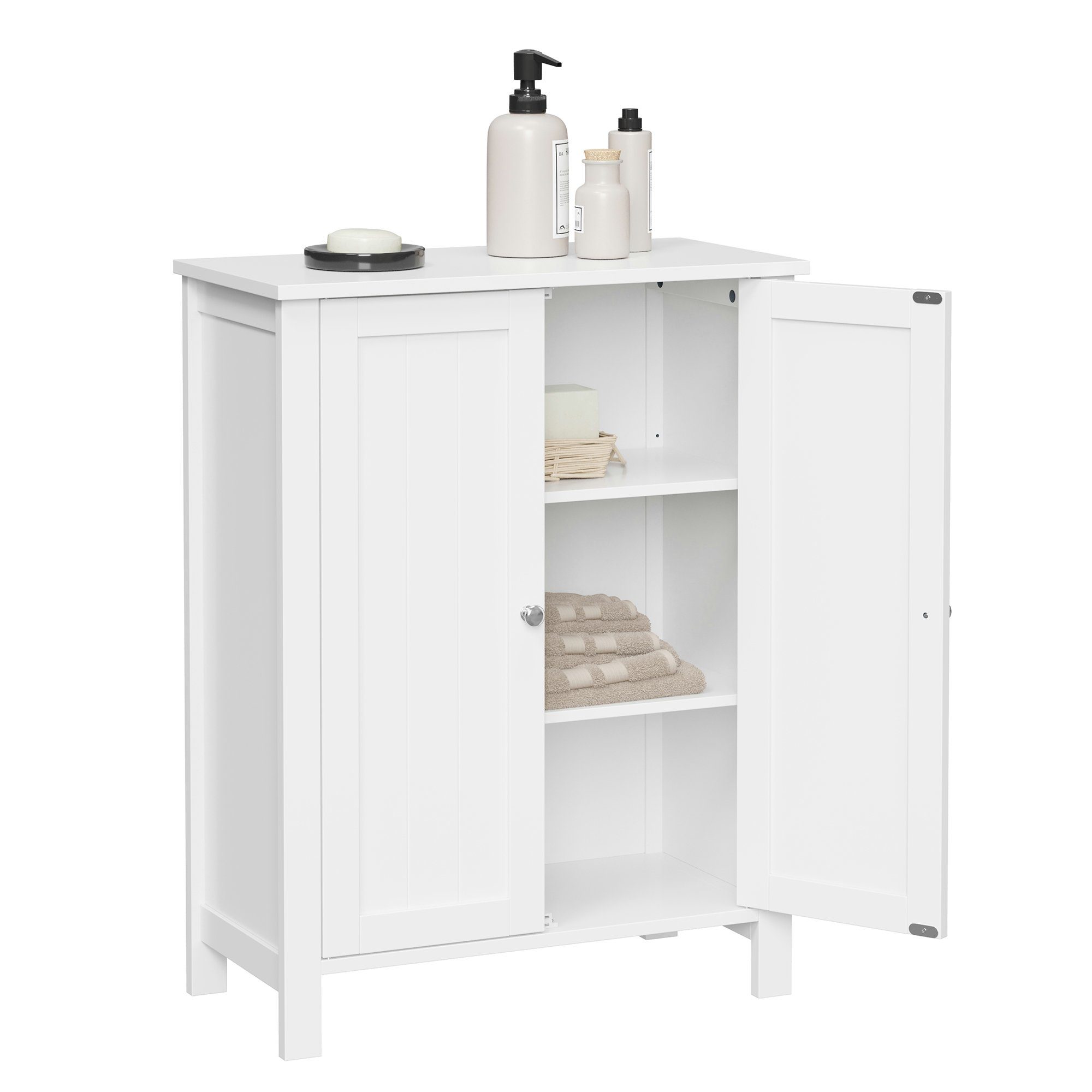 VASAGLE Badkommode Badezimmerschrank, 2 verstellbare Ebene, 30 x 60 x 80 cm