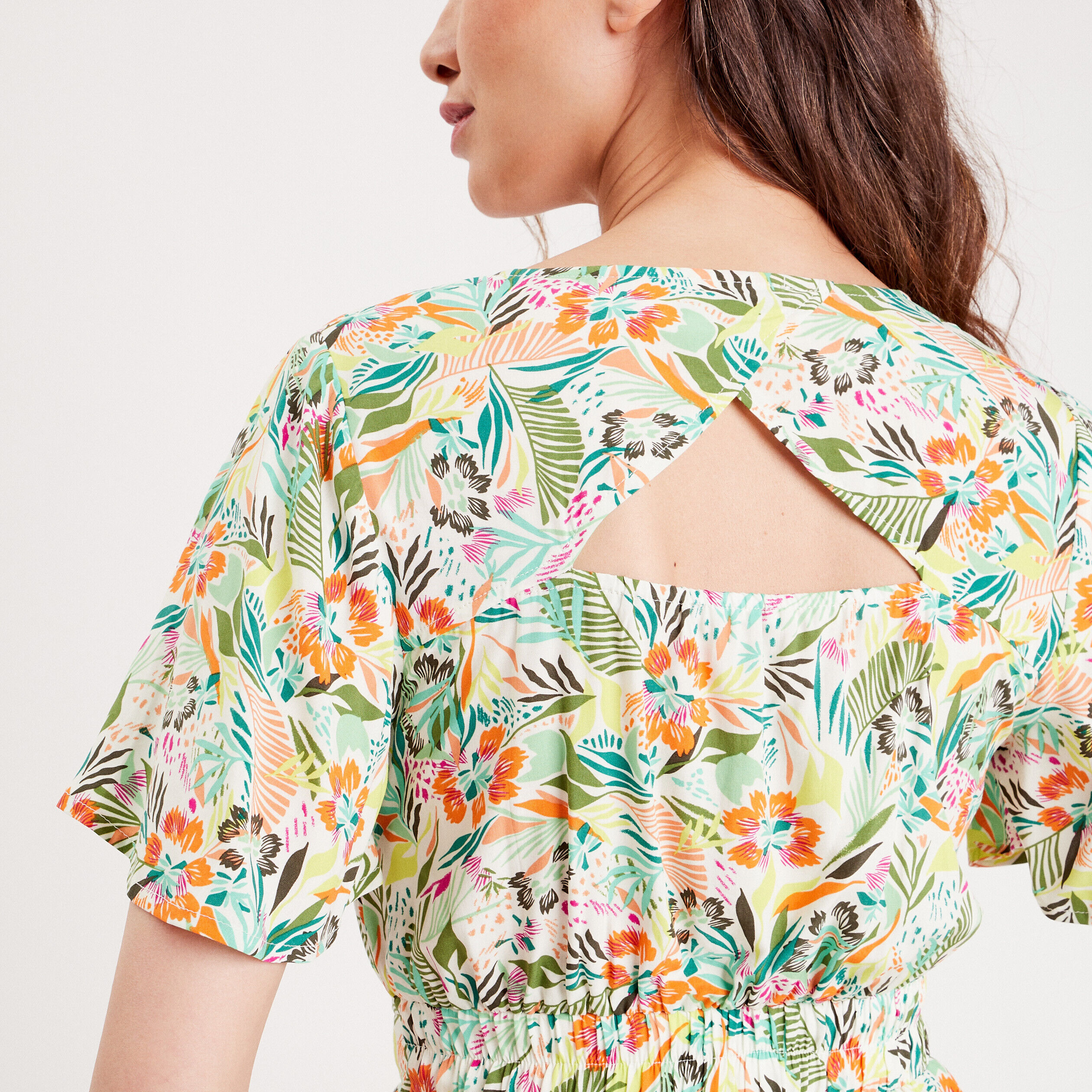 Blouse avec manches courtes blanc femme | Cache Cache