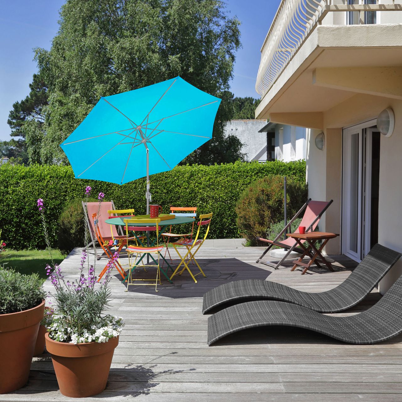 Gartenfreude Sonnenschirm, 300 cm, Himmelblau