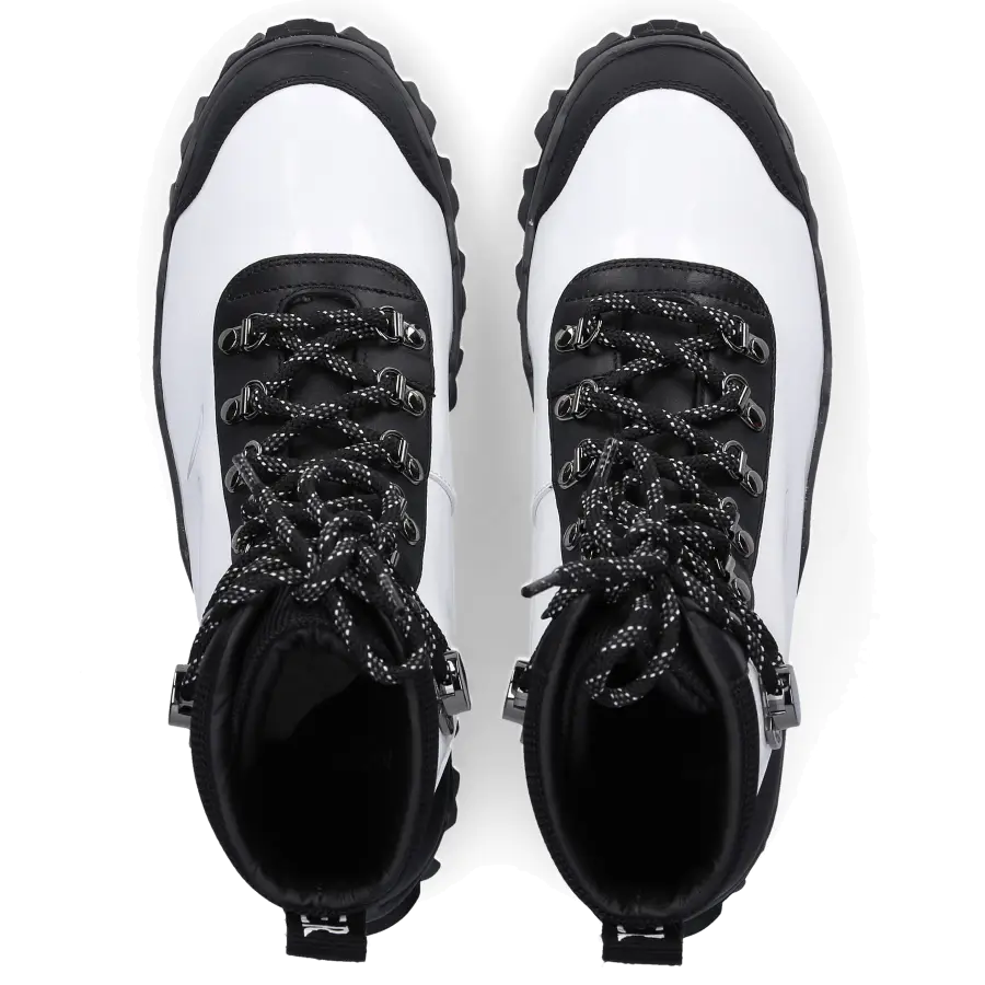 Moncler - Stiefeletten HELIS Kalbsleder Lackleder - weiß