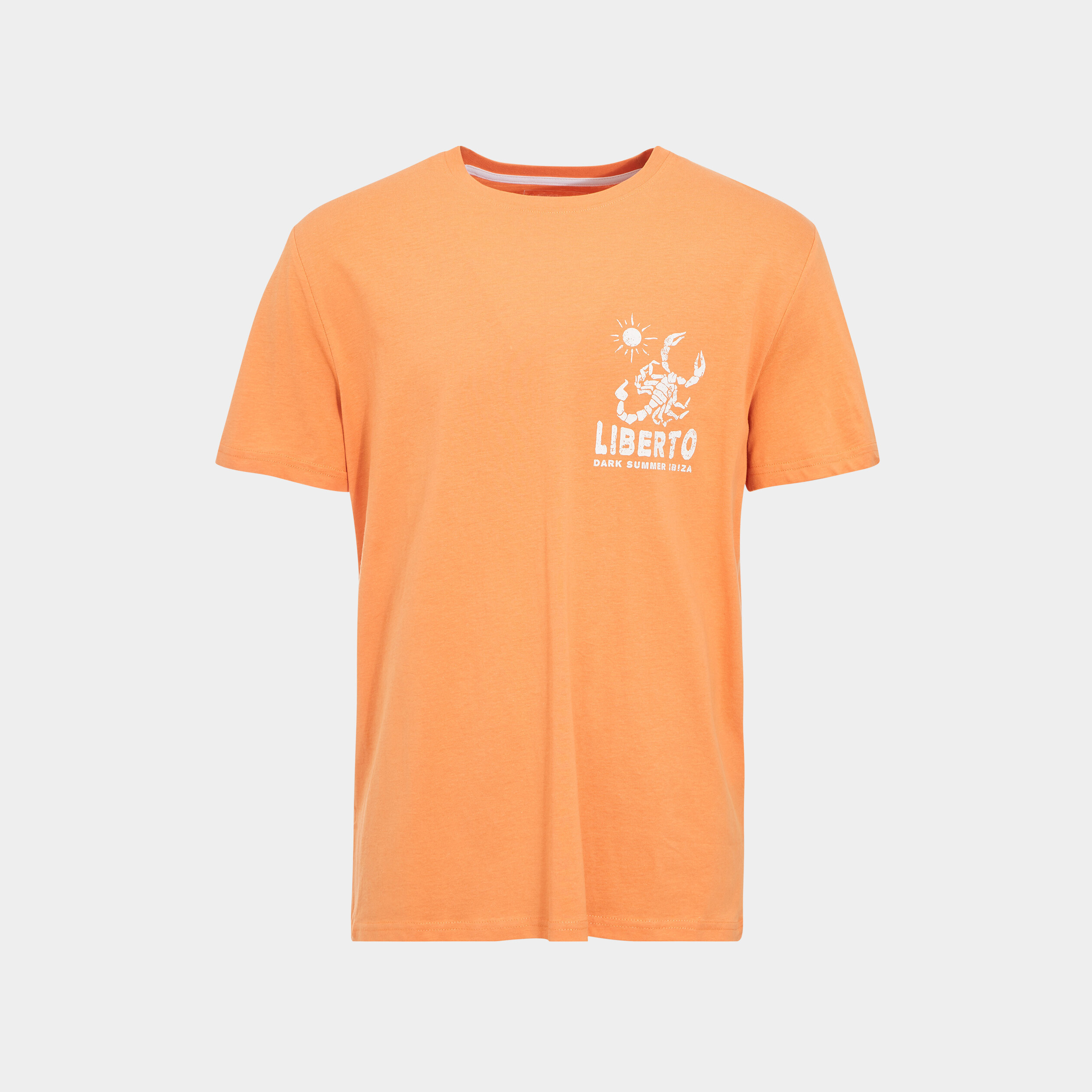 T-shirt manches courtes en coton Liberto orange clair homme | La Halle