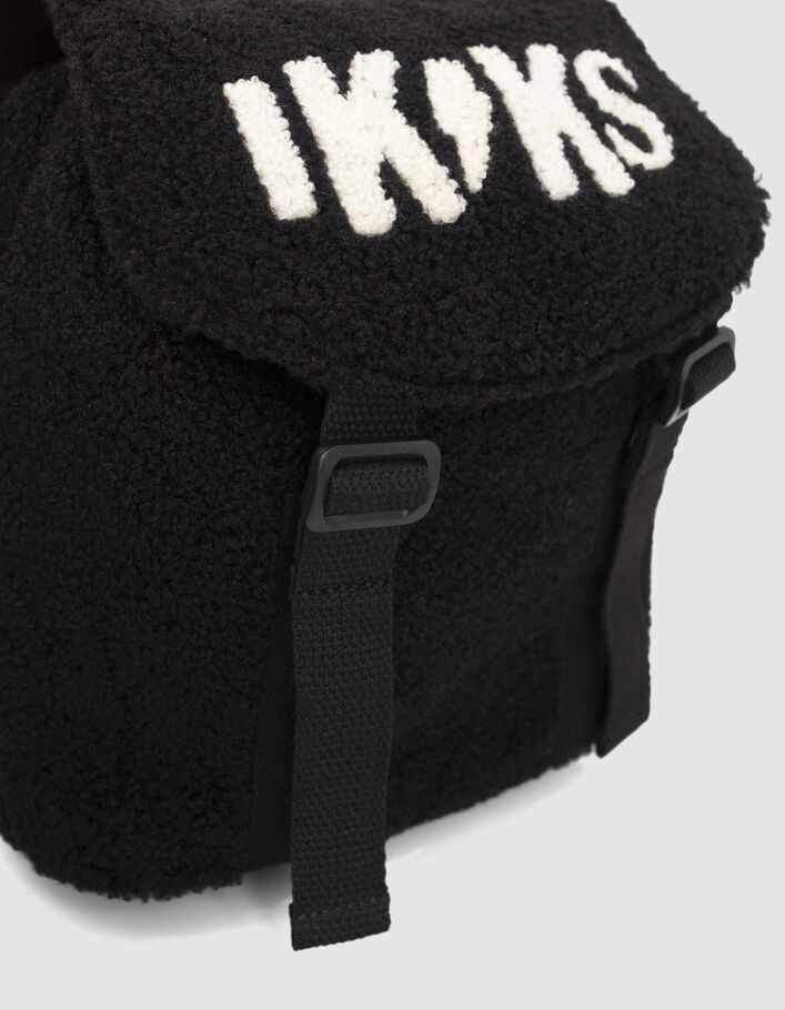 Sac à dos noir en sherpa bébé garçon