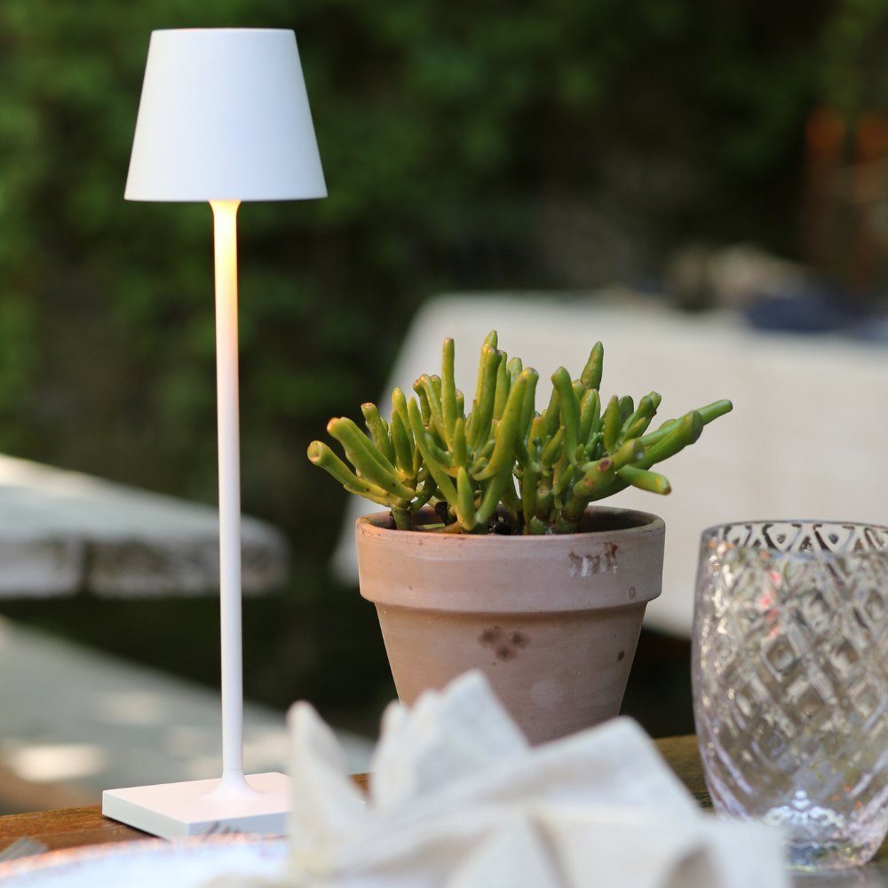 Zafferano LED Tischleuchte LED Akku Tischleuchte Poldina Micro in Weiß 1,8W 142lm IP65, keine Angabe, Leuchtmittel enthalten: Ja, fest verbaut, LED, warmweiss, Tischleuchte, Nachttischlampe, Tischlampe