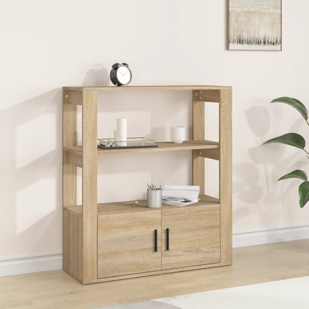 vidaXL Sideboard Sideboard Sonoma-Eiche 80x30x90 cm Holzwerkstoff (1 St)