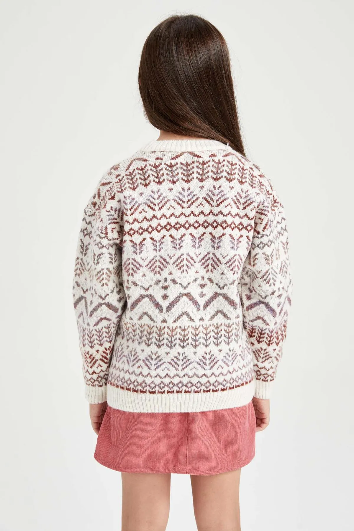 DeFacto  Mädchenpullover mit normaler Passform und Rundhalsausschnitt