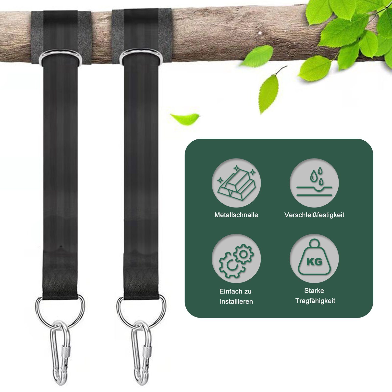 CALIYO Hängematte Hängematten Befestigung 1 Paar Schaukel Befestigung Swing Hanging Gurt, Kit Aufhängeset Hängematte Hängesessel Wasserdicht