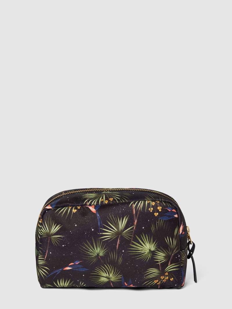 Kosmetiktasche mit Allover-Muster Modell 'Paradise' in marineblau