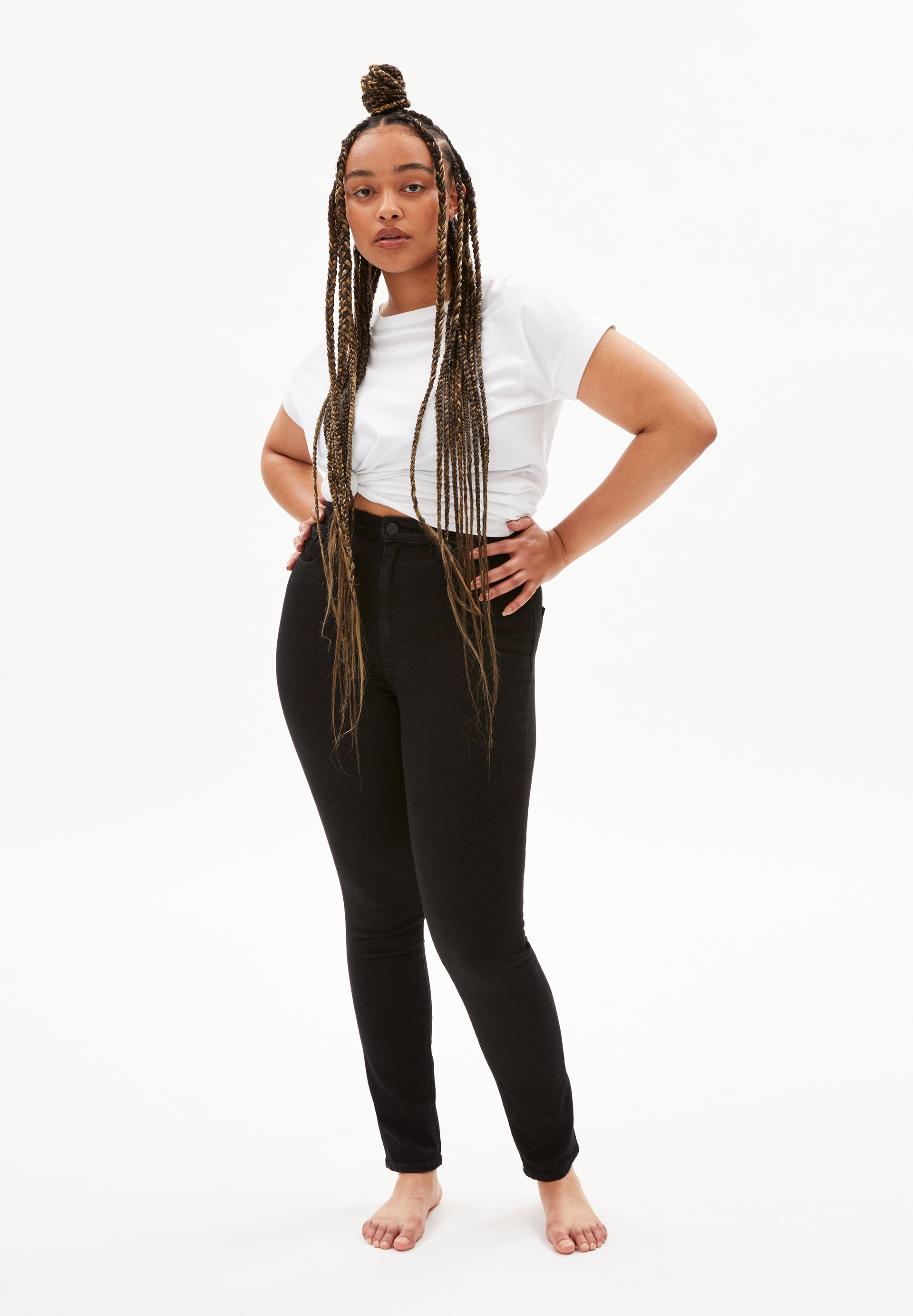 Skinny Leg High Waist aus Bio-Baumwoll Mix