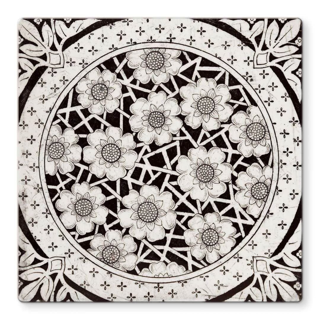 K&L Wall Art Arbeitsplatte Glas Tischplatte Retro Beistelltisch Wohnzimmer Vintage Deko Glastisch