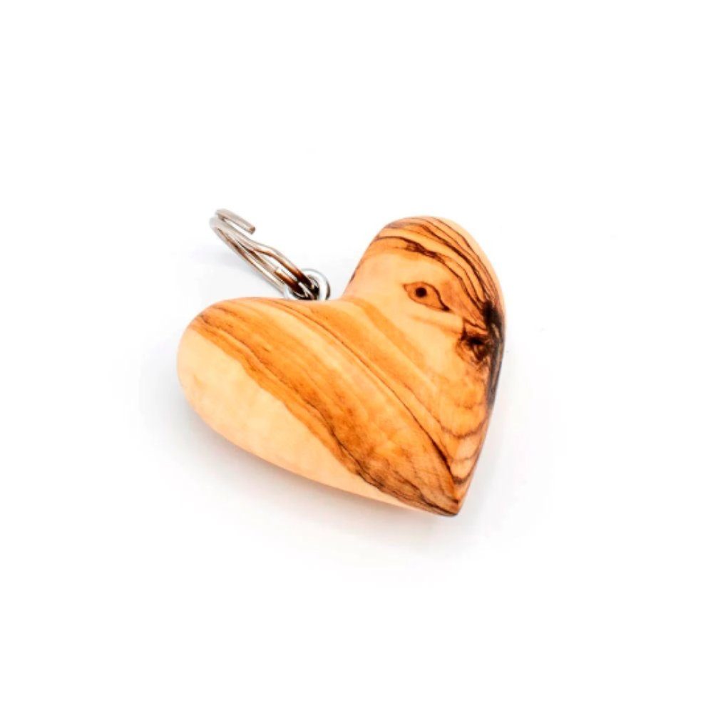 Olivenholz-erleben Schlüsselanhänger Schlüsselanhänger HERZ edles Olivenholz (1-tlg), Schöne Geschenk Idee, handgefertigt, 100% Olivenholz