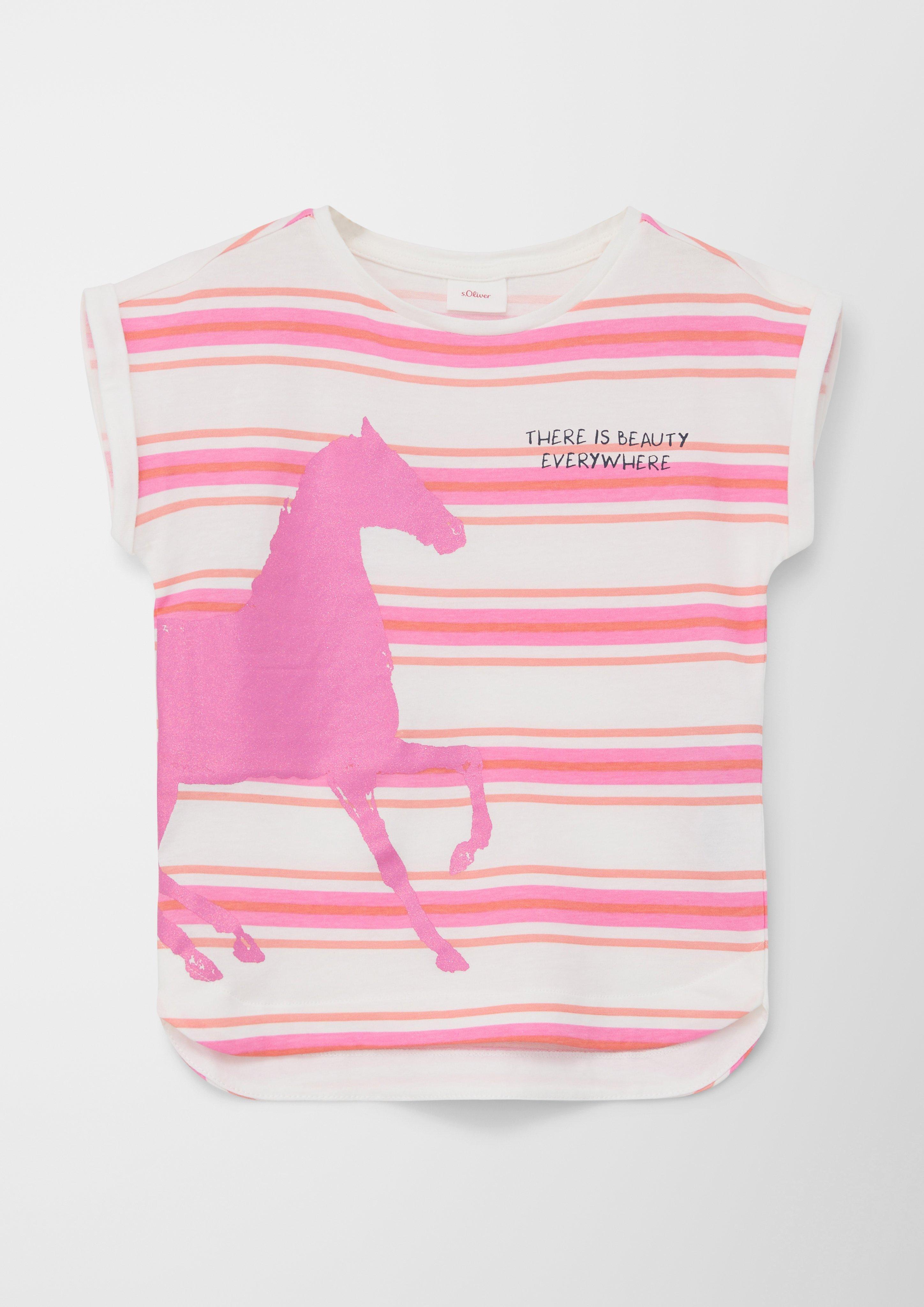Streifenshirt mit Glitzer-Detail  2127419-02A6