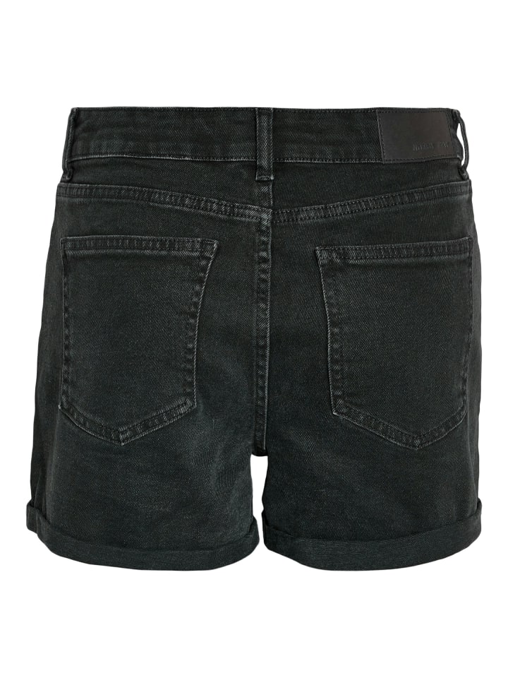 Noisy may Damen Jeans Shorts mit umgeschlagenem Saum in Schwarz günstig kaufen