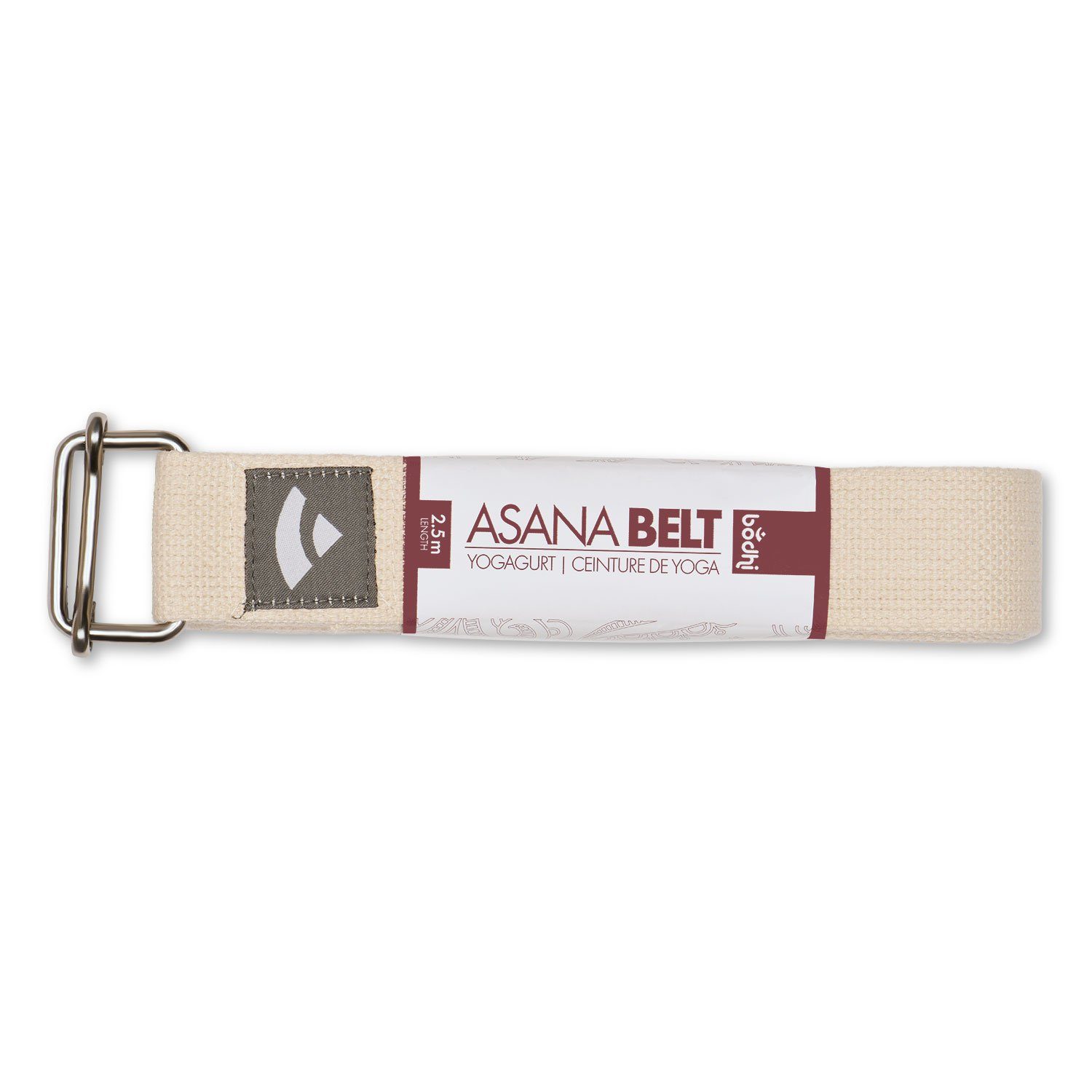 bodhi Yogamatte Yogagurt mit Schiebeschnalle ASANA BELT 2,5m, Metall natur