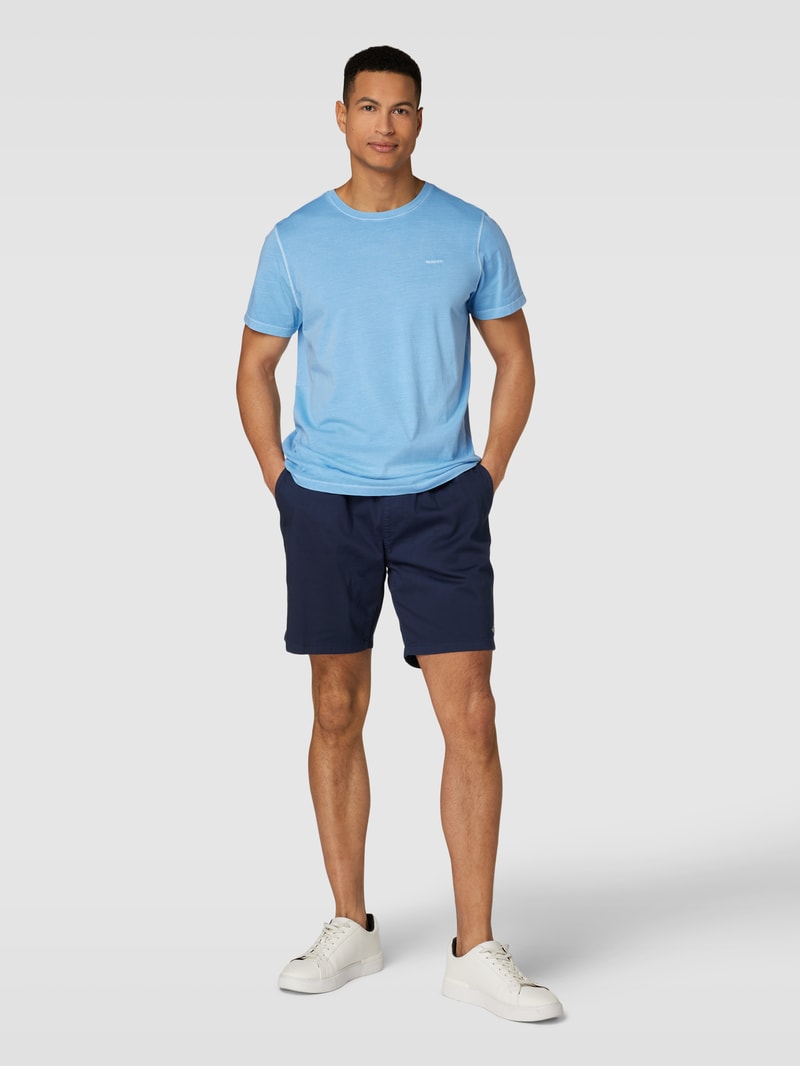 Sweatshorts mit Label-Patch in marineblau